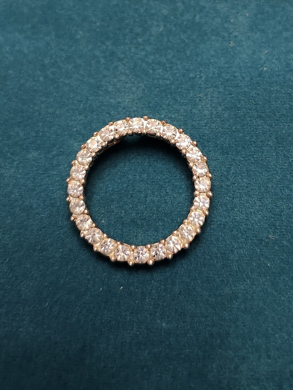 Classic Round Pavé Crystal Eternity Pendant Silver Tone